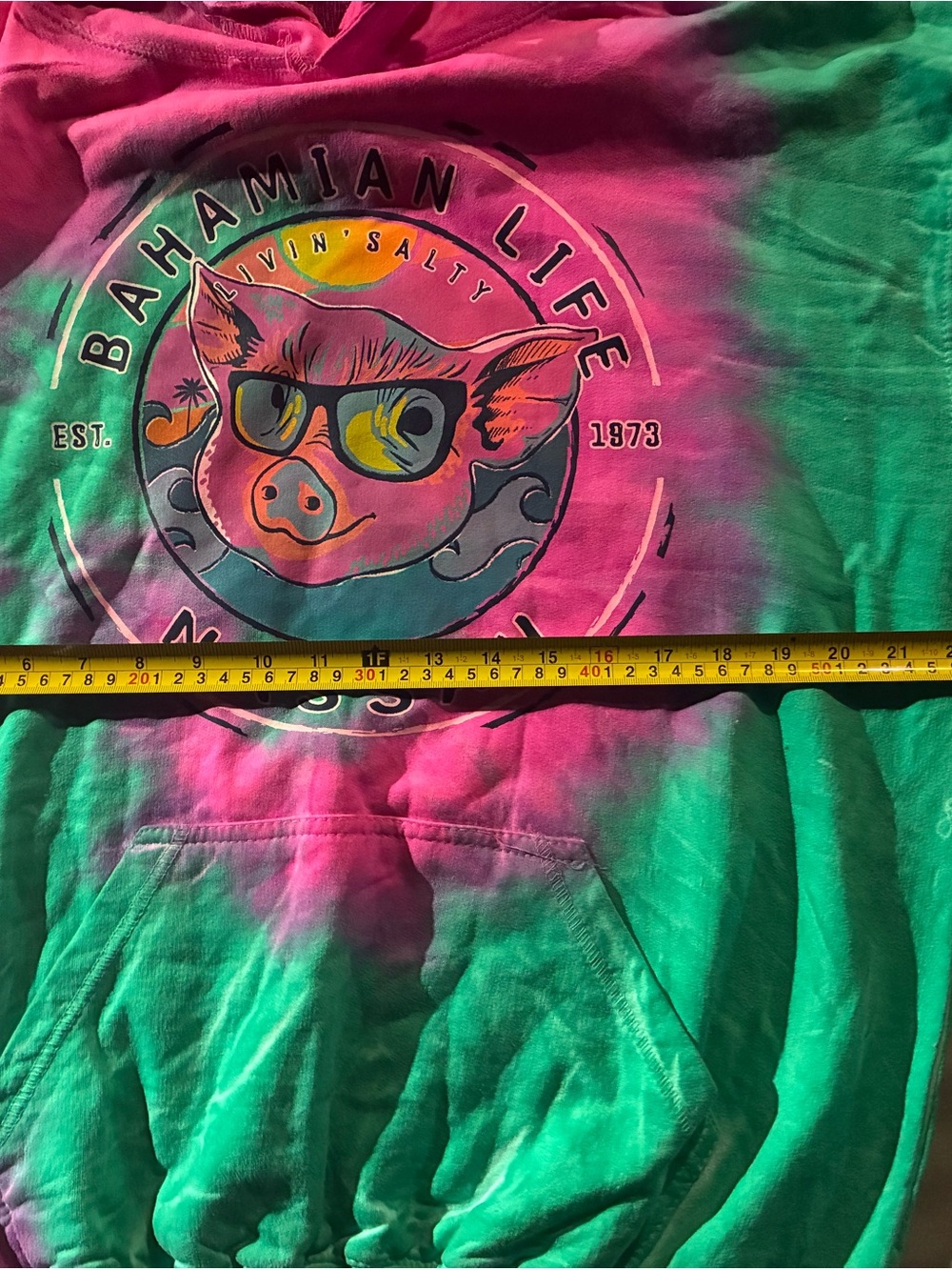 & Other Stories Pink And Green Tie-Dye Bahamian Life Nassau Hoodie View 4